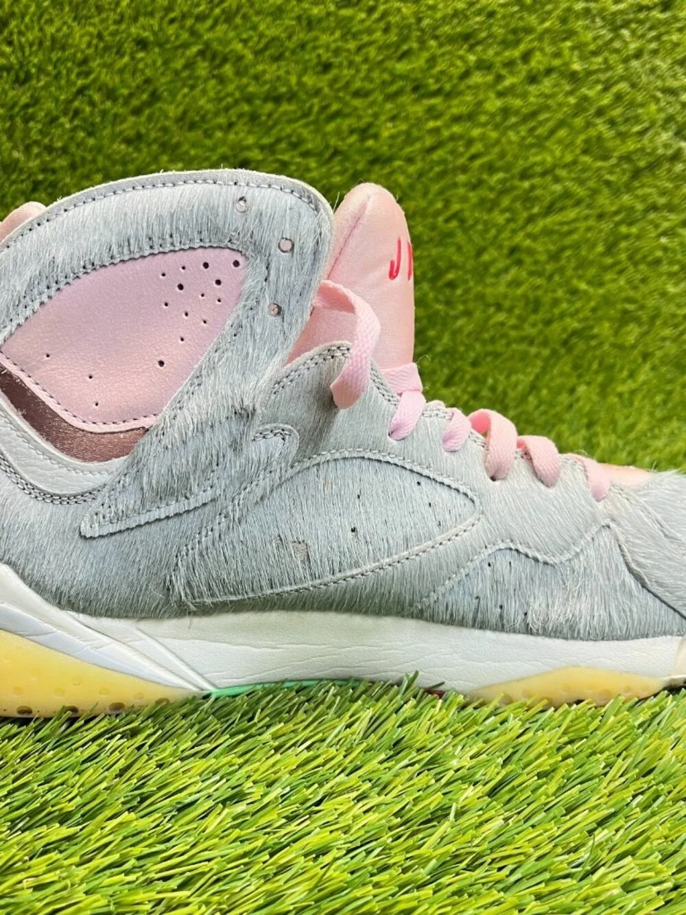 Nike Air Jordan 7 Retro Mens Size 9.5 Gray Pink White Basketball‎ Shoes Sneakers